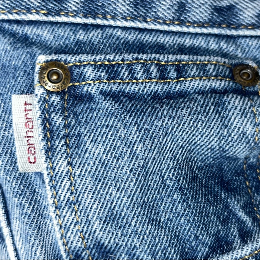 Carhartt Men’s Dark Blue Relaxed Fit Jeans with Back Pocket Patch - Picture 5 of 5